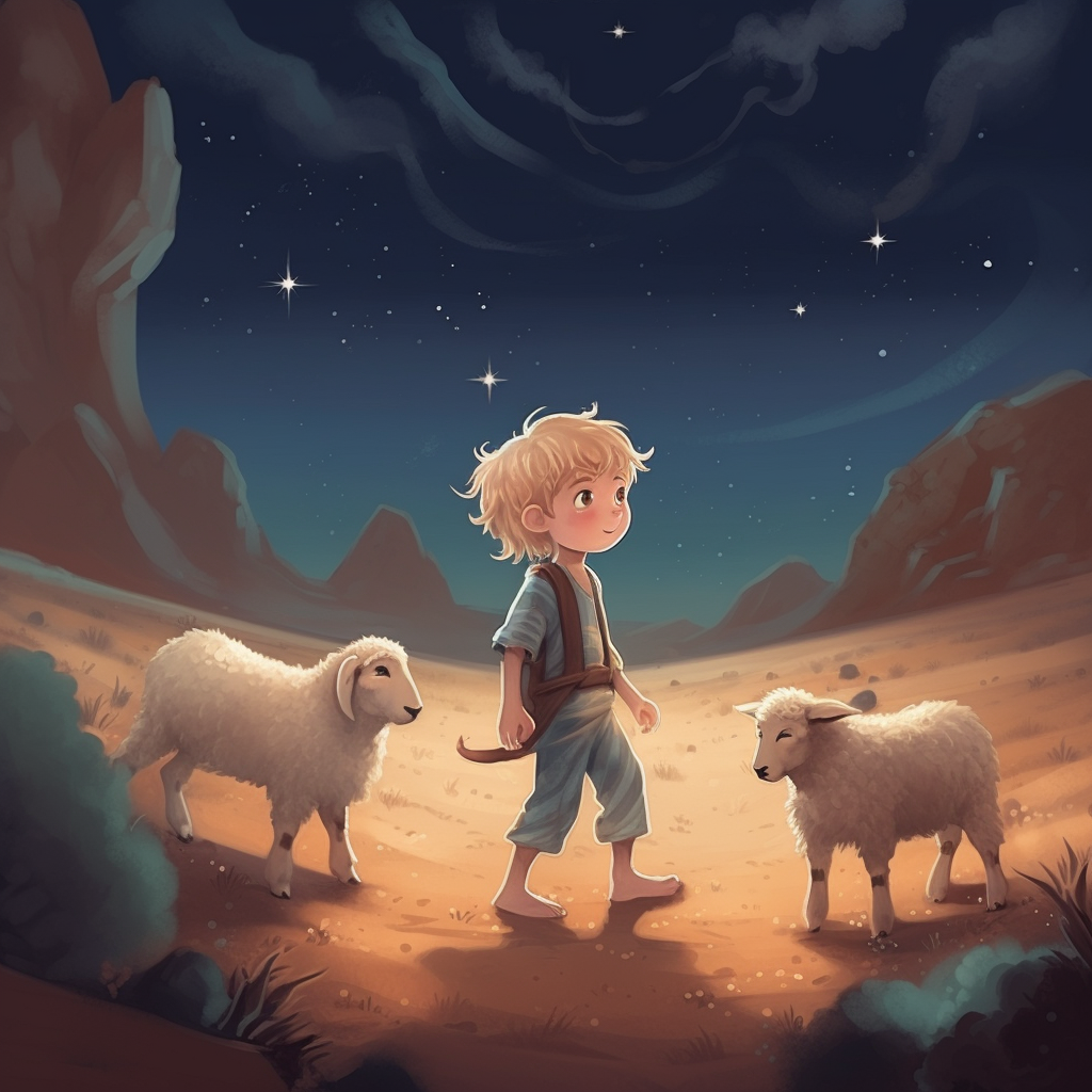 the little shepherd and his sheep, the little prince.